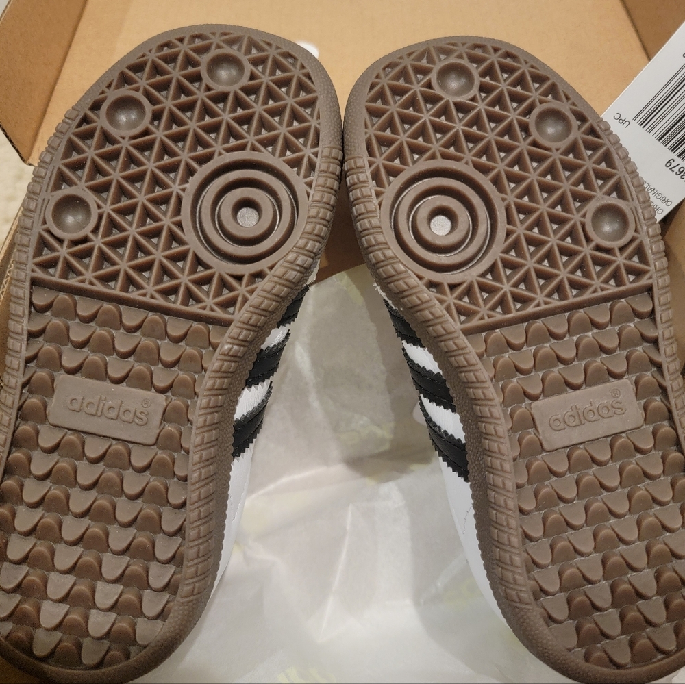 NEW Adidas Samba OG EL I Cloud White/Core Black/Gum TODDLER Sneakers 6.5K US - Picture 4 of 6